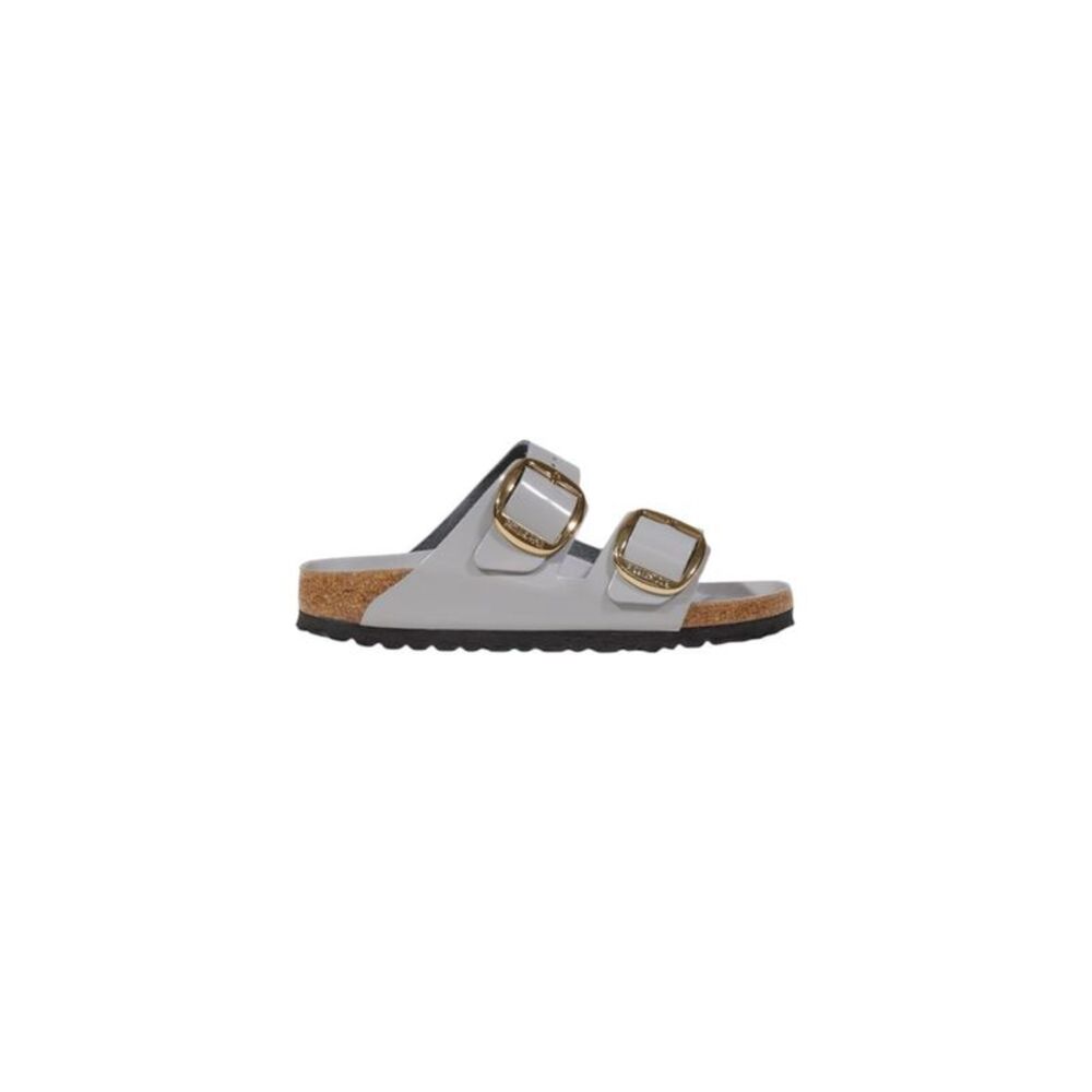 Birkenstock Gray Leather Flat Women's Sandals